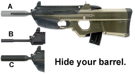 MFI M4 Fake Silencer on FNH FS-2000