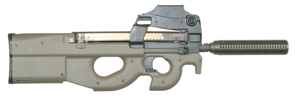 MFI M4 Style Fake Silencer for FNH PS 90 Left Side Full